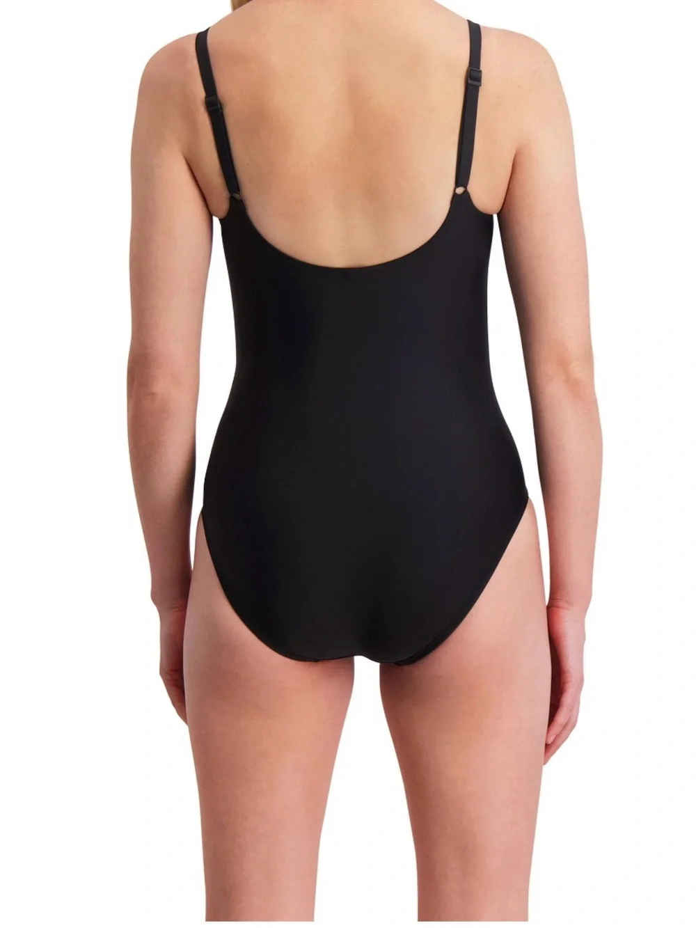 DKNY Women's Twist-Front Tummy Control One Piece Swimsuit Black Size XS - Picture 3 of 7